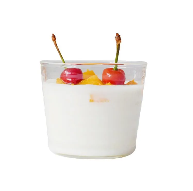 Szklane miski z plastikowymi pokrywkami przezroczyste kubki puddingowe owoce szklane pojemniki na sałatkę przekąski do zamrażania miski do przechowywania żywności SN6307