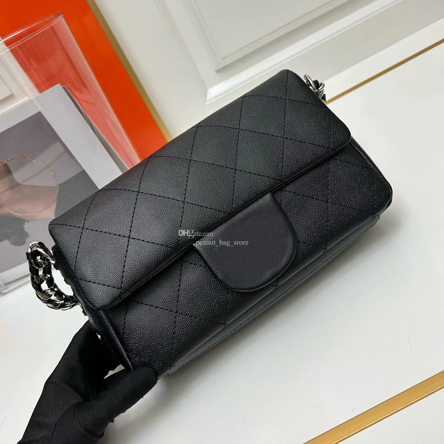 7A Designer Bags Calfskin Caviar Leather Lady Flap Purse Different Style Big Logo Shoulder Handbags 26cm with Box