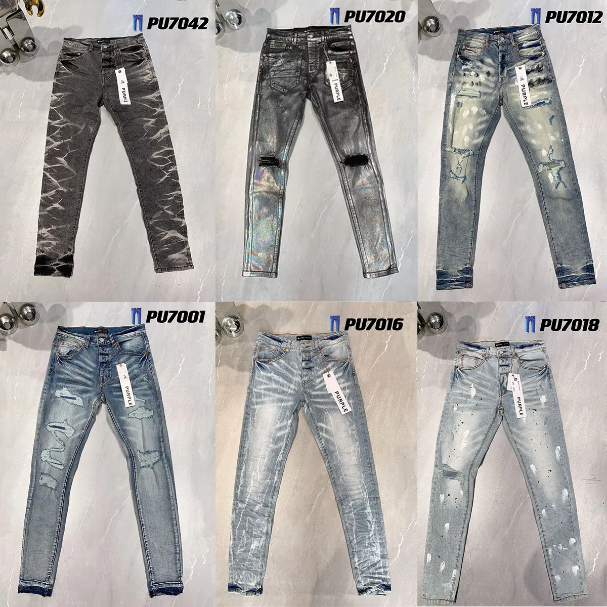 Jeans violet Designer Denim Pantalons Jeans pour hommes Mode classique Trou noir Pantalon haut de gamme Qualité Hommes Jean Droit Rétro Streetwear Pantalon de survêtement décontracté