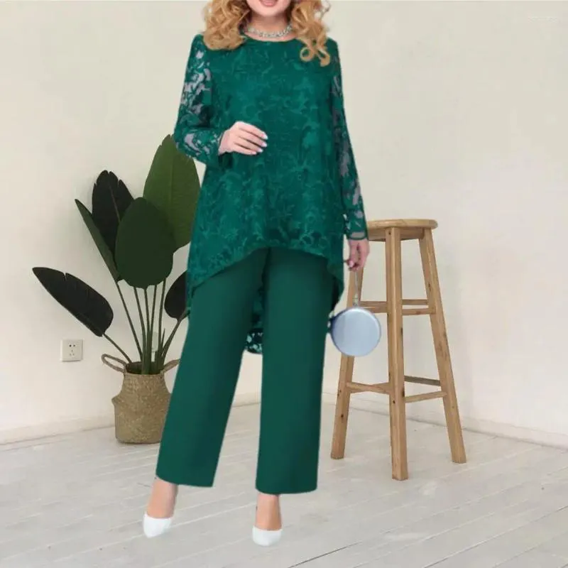 Women's Two Piece Pants Elegant 2Pcs/Set Stylish Loose Pieces Set Quick Dry Cocktail Suit Long Sleeves Streetwear