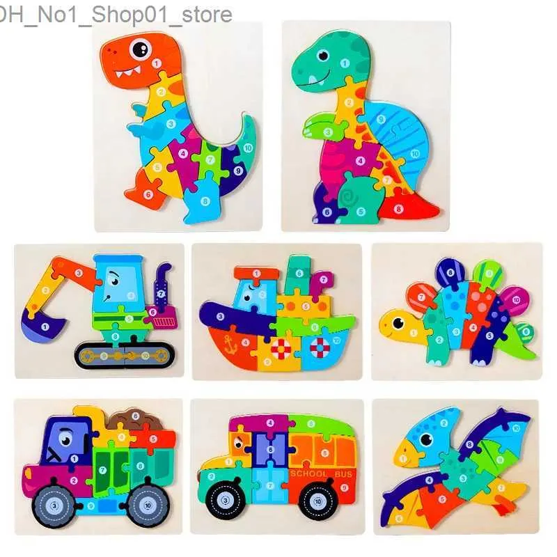 Sortowanie gniazdowania Łapania Montessori Baby Puzzle Educational Toys for Children Wood Jigsaw Puzzle Puzzle Puzzles Animal Puzzles dla dzieci 1-3 y Q231218