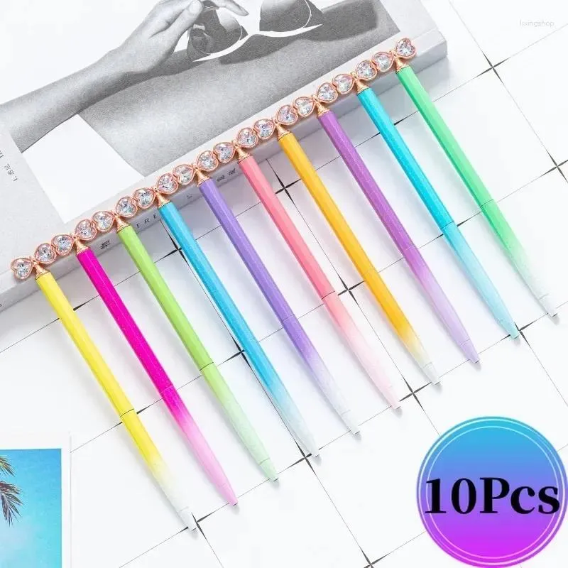 10pcs/Lot Diamond Bow Ballpoint Pen luksusowe wysokiej jakości nauczyciele