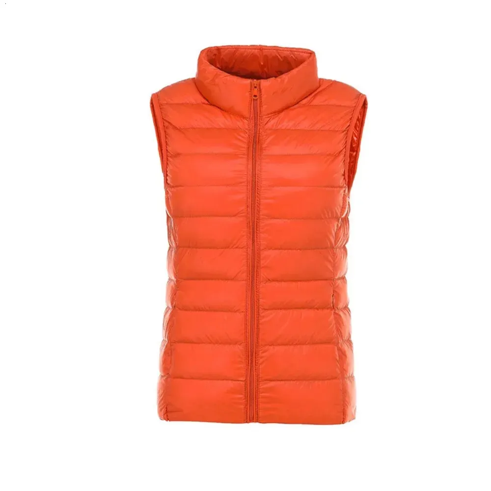 Gilets pour femmes automne hiver ultra léger doudoune gilet pour femmes 2023 sans manches chaud coupe-vent gilet léger canard blanc 231218