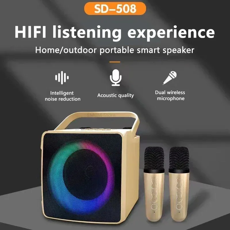 Bluetooth Karaoke Microphone Speaker System With Dual Wireless Mics ...