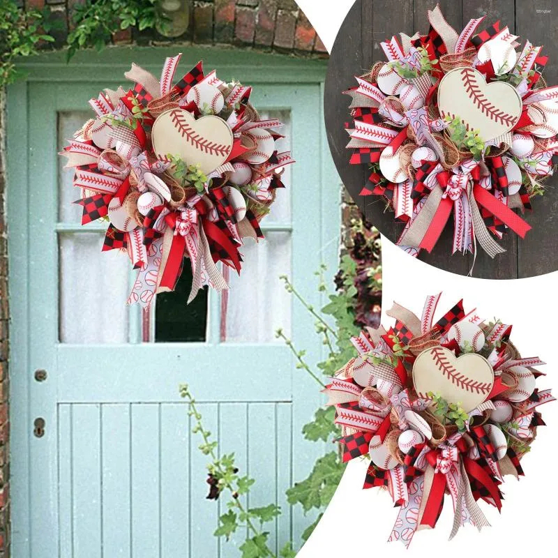 Decorative Flowers Wall Mounted Home Decor Wreath For Love And Signage Functional Baseball Door Hanger Room Decorations Bedroom Modern