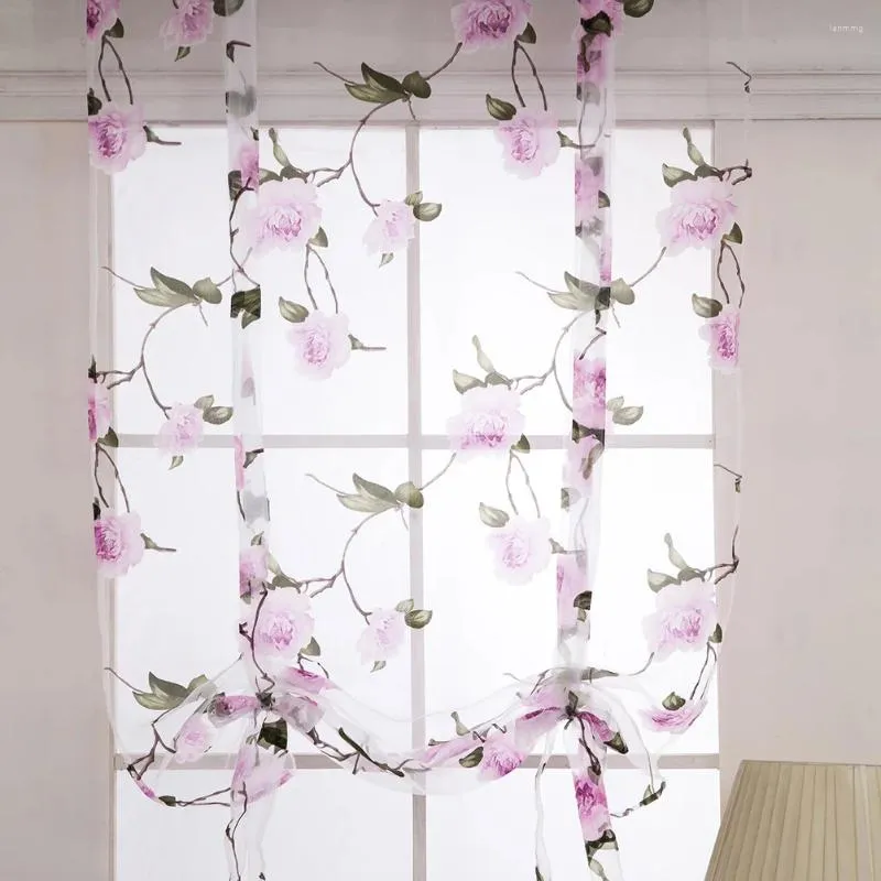 Curtain Valance Floral Curtains Translucent Semi Sheer Roman Blind Window Blinds