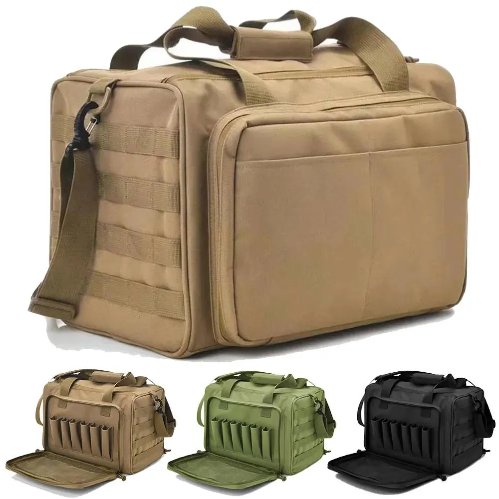 Väskor utomhussäckar Taktiskt intervallmo -system 600D Vattentät pistolskytte Pistol Case Pack Khaki Hunting Tillbehör Tervertyer Sling Camping