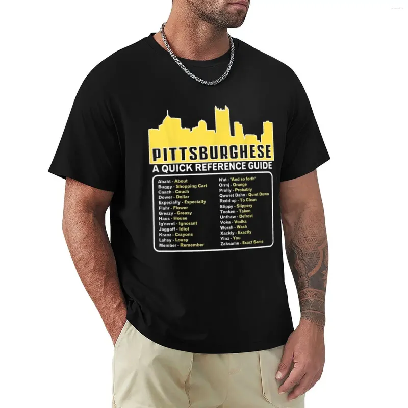 Topy z czołgami męskimi Pittsburghese T-shirt tee niestandardowe koszulki anime męskie koszule