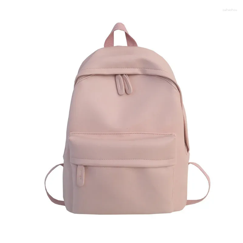 Ryggsäck 2023 PU Koreansk version Fashion Solid Color Student School Bag Casual Travel