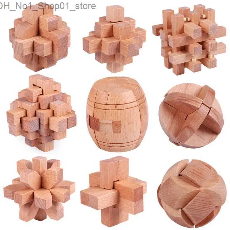 Sortera häckning Stapling Toys 9st Kong Minglock Ming Luban Lås äldre barn kinesiska sinnet spel Kina traditionella teaser leksak barn iq rolig q231218