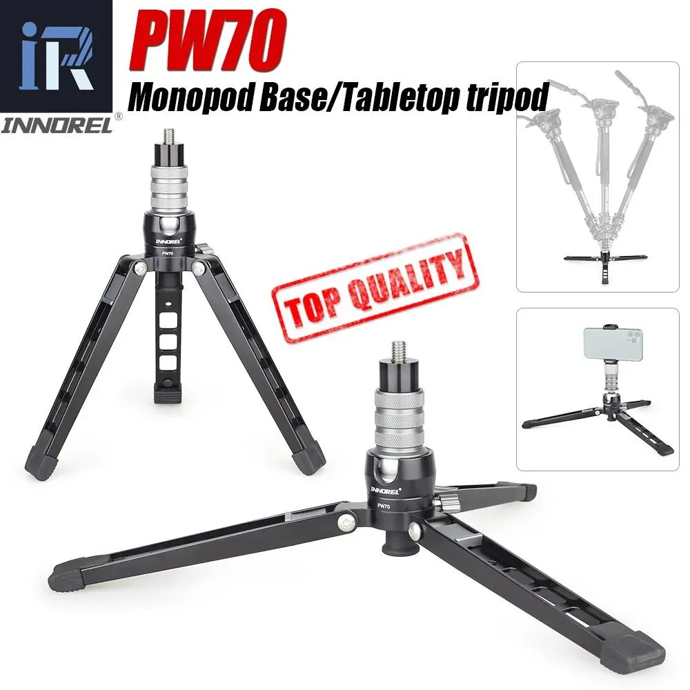 Accessoires PW70 Mini trépied monopode base de support pour appareil photo reflex numérique Gopro support de téléphone portable trépied de table de bureau flexible en métal avec tête sphérique