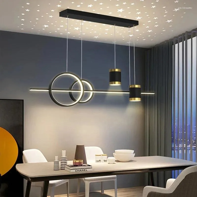 Chandeliers Modern LED Pendant Lights Luxury Dining Room Lamp Gold Black Creative Starry Decoracion Kitchen Table Bar