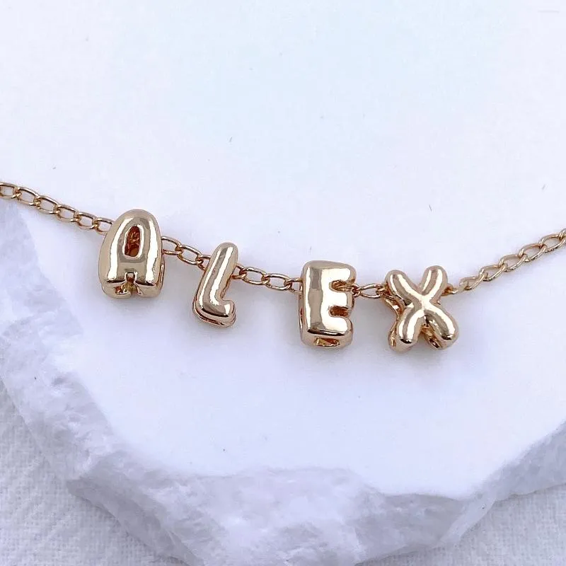 Pendant Necklaces Custom Personalized Capital Initial A-Z 26 English Alphabet Letter Necklace Tiny Chunky DIY Name Metal Jewelry Gifts