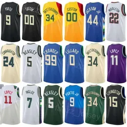 Print Basketball Andre Jackson Jr Jerseys 44 City Chris Livingston 15 Pat Connaughton 24 TyTy Jr 23 Chris Livingston 7 Bobby Portis 9 Black Green White Yellow Men Kids