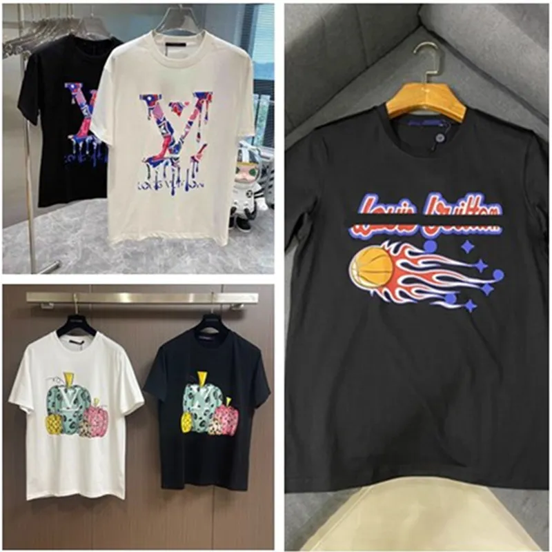 zomer Luxe heren designer t-shirt Mannen Vrouwen Zwarte t-shirt Letter heren shirt Gedrukte merkshirts met korte mouwen speel basketbal Tees Streetwear Kleding kleding 1V