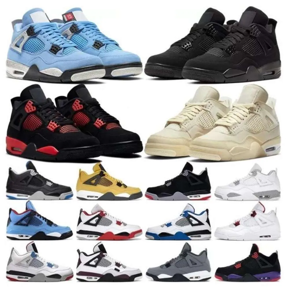 4 Jumpman 4s Og Herren Basketballschuhe Schwarze Universität Blaue