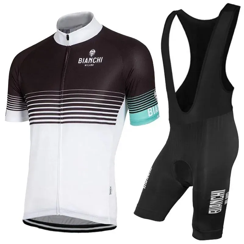 Ensembles 2023 Bianchi Cycling Set Bike Uniform Summer Cycling Jersey Set Road Bicycle Jersey