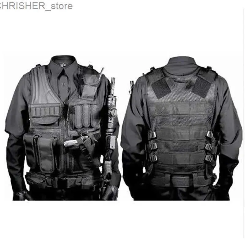 Tactical Jackets Adjustable Molle Tactical Vest Military Combat Body Armor Vests Security Hunting Army Outdoor CS Game Airsoft Training JacketL231218