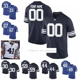 Custom S-6XL NCAA BYU College Cougars Football Jerseys 78 Kingsley Suamataia 12 Puka Nacua 3 Chaz Ah You 18 Gunner Romney 2 Christopher