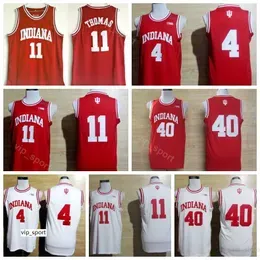 Men College Victor Oladipo Jerseys 4 Indiana Hoosiers Basketball Cody Zeller 40 Isiah Thomas Jerseys 11 Team Color Red Away White Good Quality