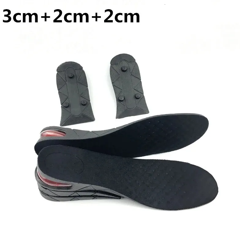 Peças de sapato acessórios 1 par palmilhas de aumento de altura 3-7cm almofada de ar ajustável invisível elevador almofadas de sapato solas inserções 231218