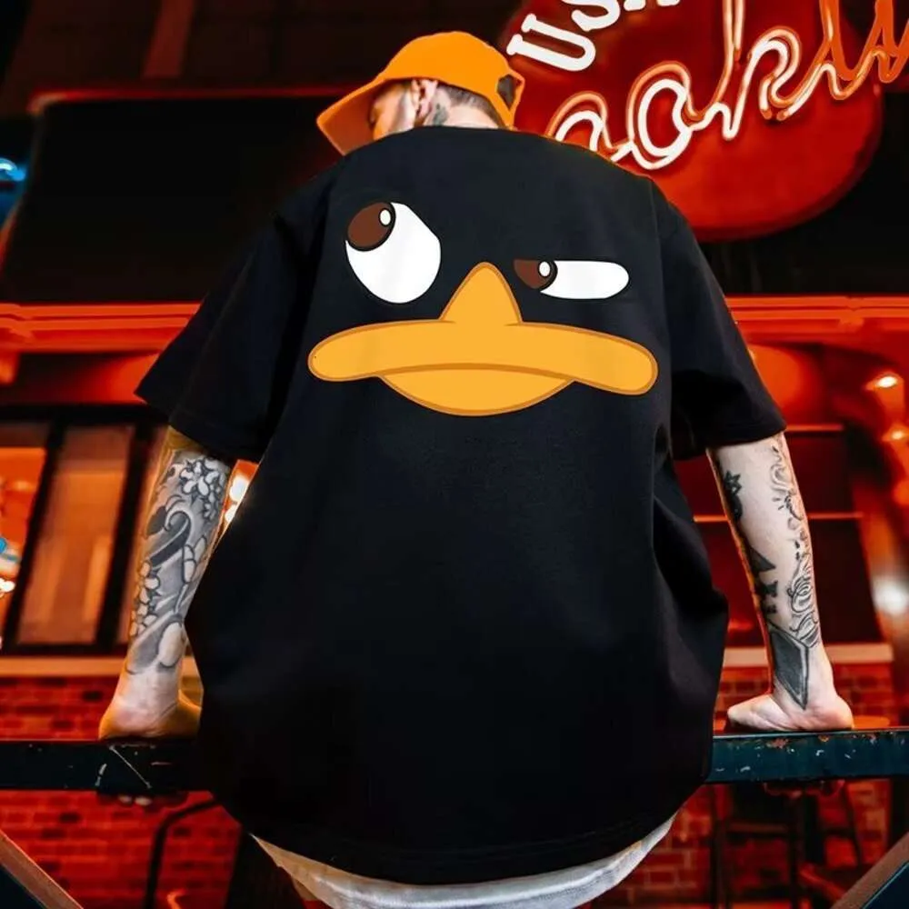 Designer 23ssStreet Fashion Brand Spoof Duck T-shirt da uomo Ins Couple Dress Large Plus Fat China-chic manica corta