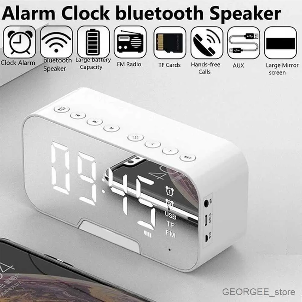 Speaker Radio Reloj Despertador Espejo Bluetooth Fm