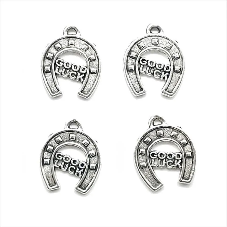 Lot 100pcs Good Luck Horseshoe Antique Silver Charms Pendants For Jewelry Making Bracelet Necklace Earrings 14 17mm DH0849269r