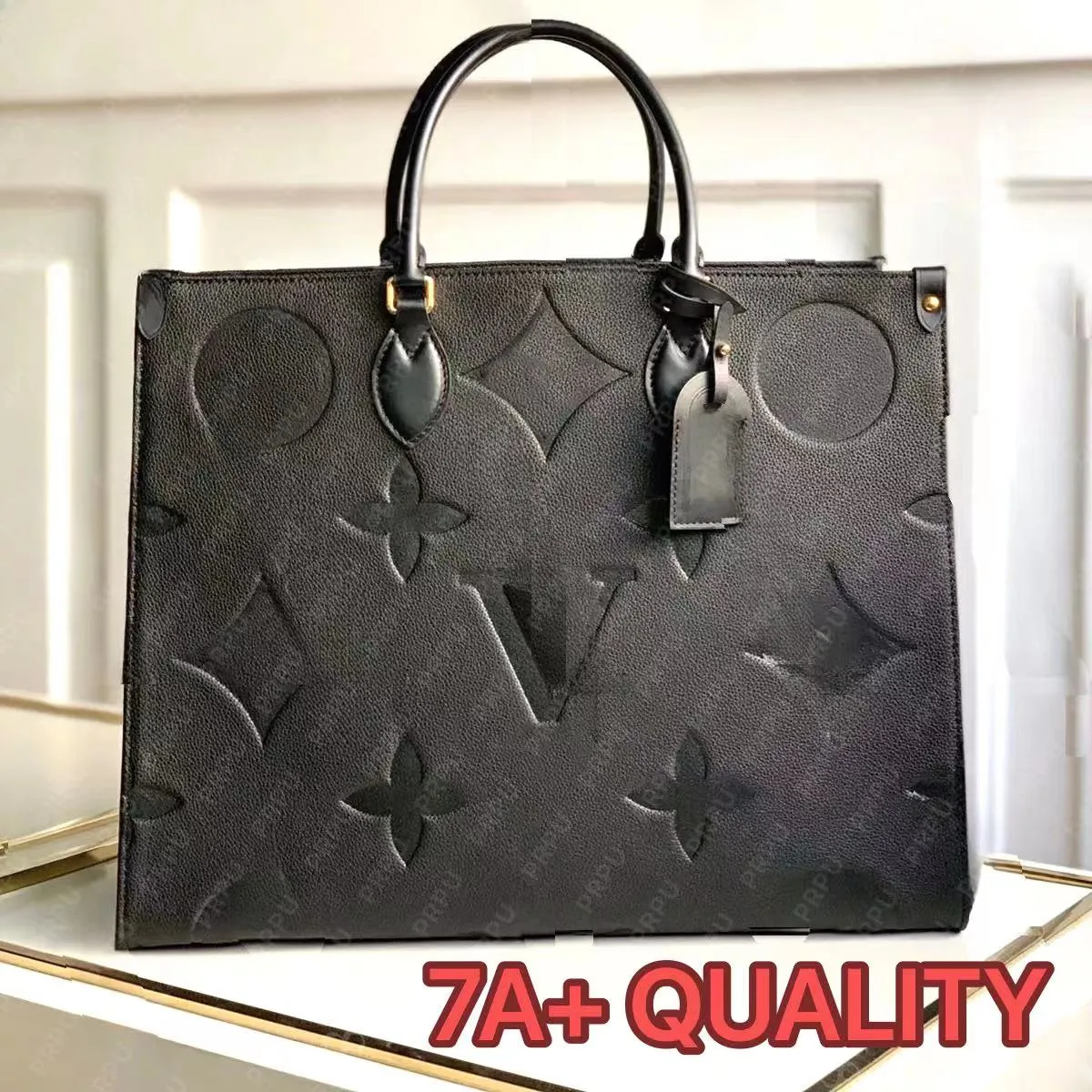 Kadınlar için Ontheo Tasarımcı Tote Alışveriş Çantası Büyük Çanta Tote Omuz Çantaları Moda Lüks Mini Çantalar Sac Bir Ana Tasche Koşusu Siyah Kabartmalı Dicky0750