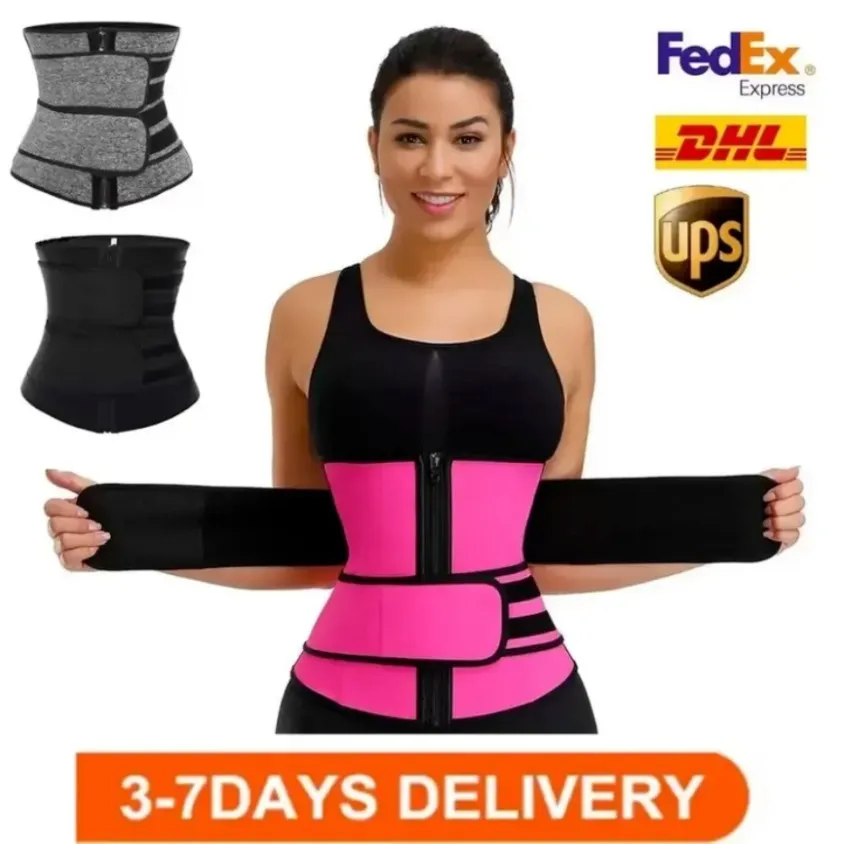 Homens mulheres shapers cintura trainer cinto espartilho barriga emagrecimento shapewear ajustável cintura suporte corpo shapers dhl novo fy8084 1218