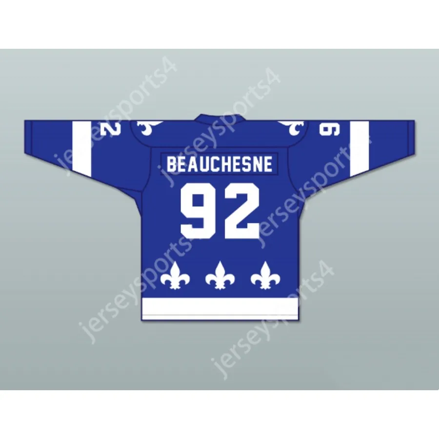 Custom BLUE ALEX BEAUCHESNE 92 LE NATIONAL DE QUEBEC HOCKEY JERSEY NEW Top Stitched S-M-L-XL-XXL-3XL-4XL-5XL-6XL