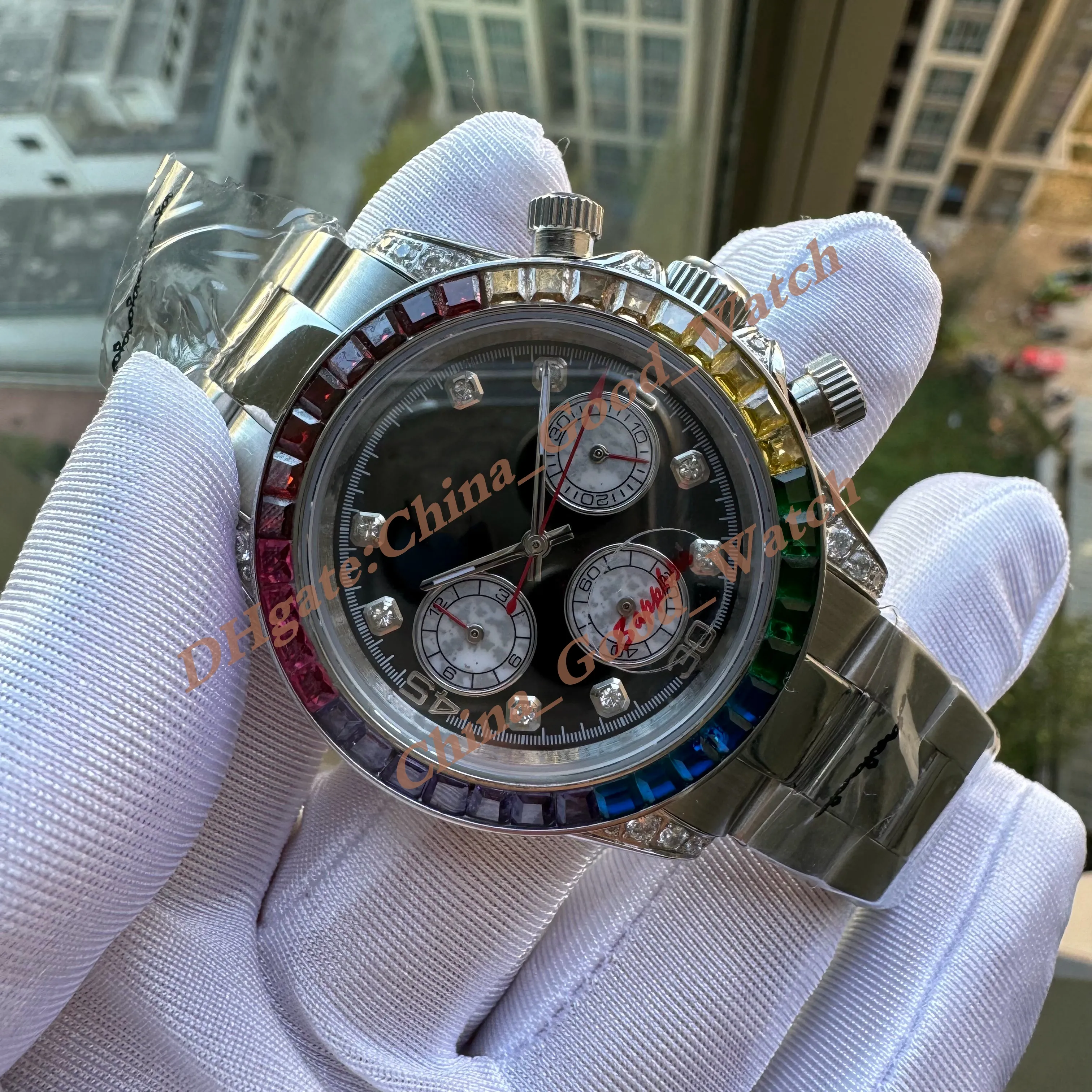 Orologio analogico da uomo, in acciaio inox, di alta qualità, con quadrante grande e lancette luminose, cronografo impermeabile, stile minimalista, per occasioni formali, ufficio e libero, B