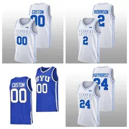 Custom Men Youth 2024 BYU Cougars College Basketball Jersey Spencer Johnson Trey Stewart Atiki Ally Tanner Hayhurst Gideon George Trevin Knell Nate Webb Dall Jersey