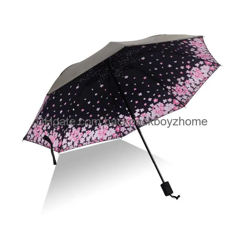 Paraplyer ny designer lyxig stor vindtät vikning paraplyer colorf trefolded inverterad flamingo 8ribs mjuk kreativ gåva hem dro dh3re