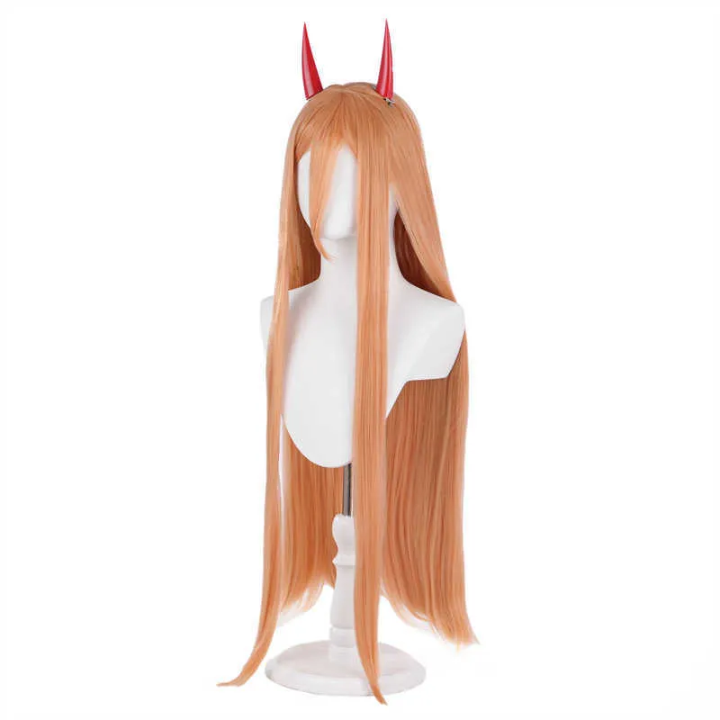 Chainsaw Man/Chainsaw Man Pava Dali Milk Orange Long Hair Cos Anime Long Wig 90cm Hair Set