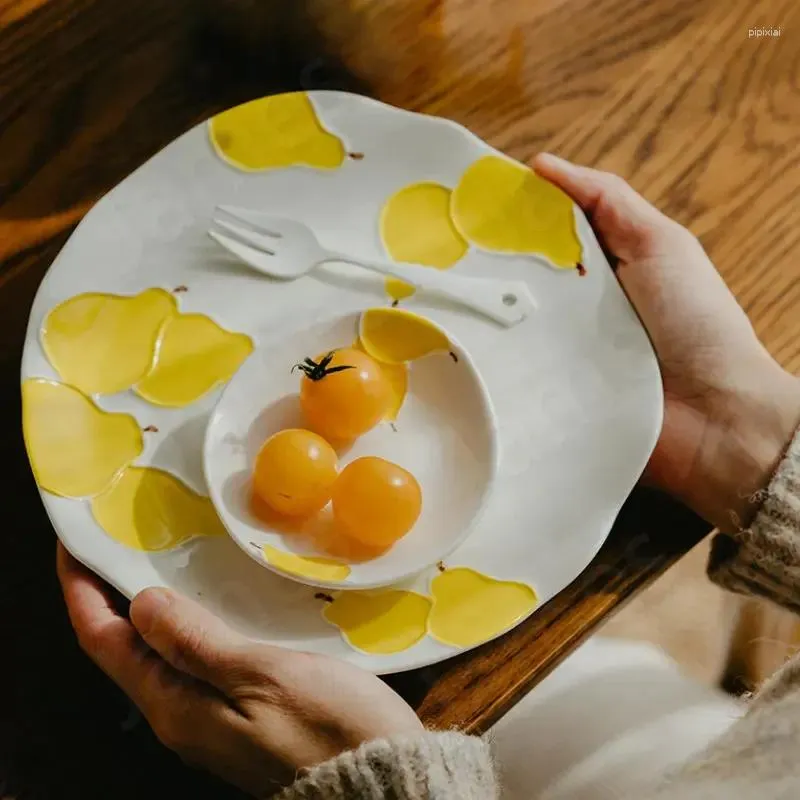 Płytki Wzór owoców ceramiczny podłoże kolor obiadowy kubek do dania stek stek makaron deserowy domowy zastawa stołowa kubek