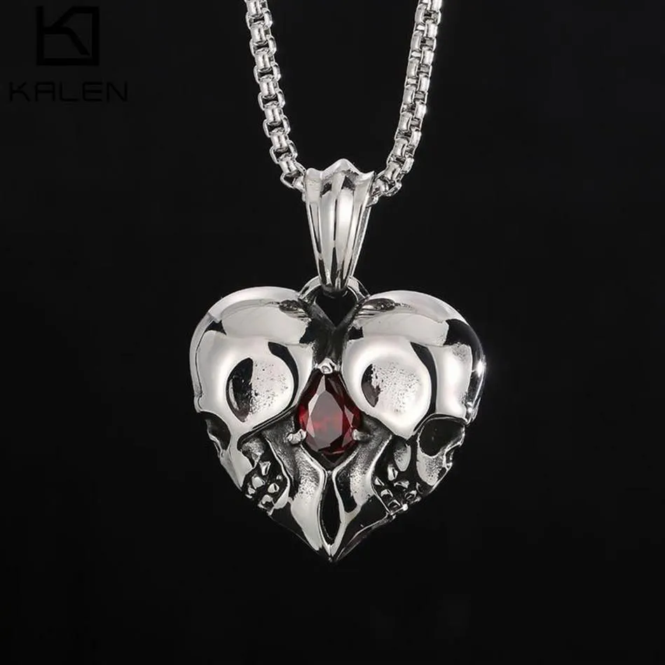 Pendant Necklaces Mens Stainless Steel Necklace Fangs Skull Mask Retro Gothic Punk Style Monster Jewelry GiftPendant264c