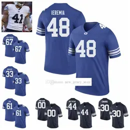 Custom S-6XL NCAA BYU College Cougars Football Jerseys 3 Jaren Hall 5 Dallin Holker 21 Jackson Mcchesney 15 Nick Billoups 41 Keenan Pili 2