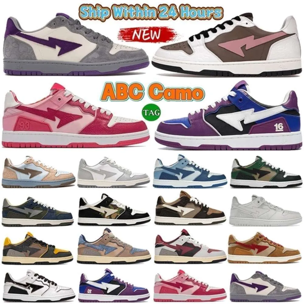 Bathing Apes Men Sk8 Casual schoenen Nigo Silver 16e verjaardag ABC Camo Pink Blue Green Sneakers Designer Dames Luxe leer Apbapesta Sta Lage Trainers