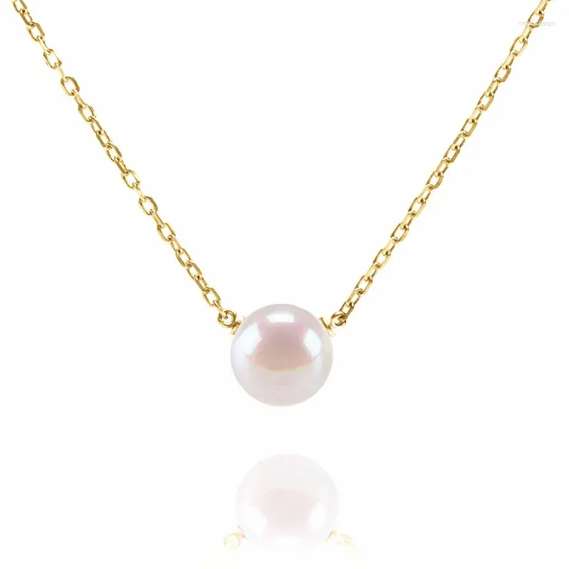 Pendant Necklaces Simple Pearl Necklace Women's Stainless Steel Chain Gold-plated Choker For Wedding Bridesmaid