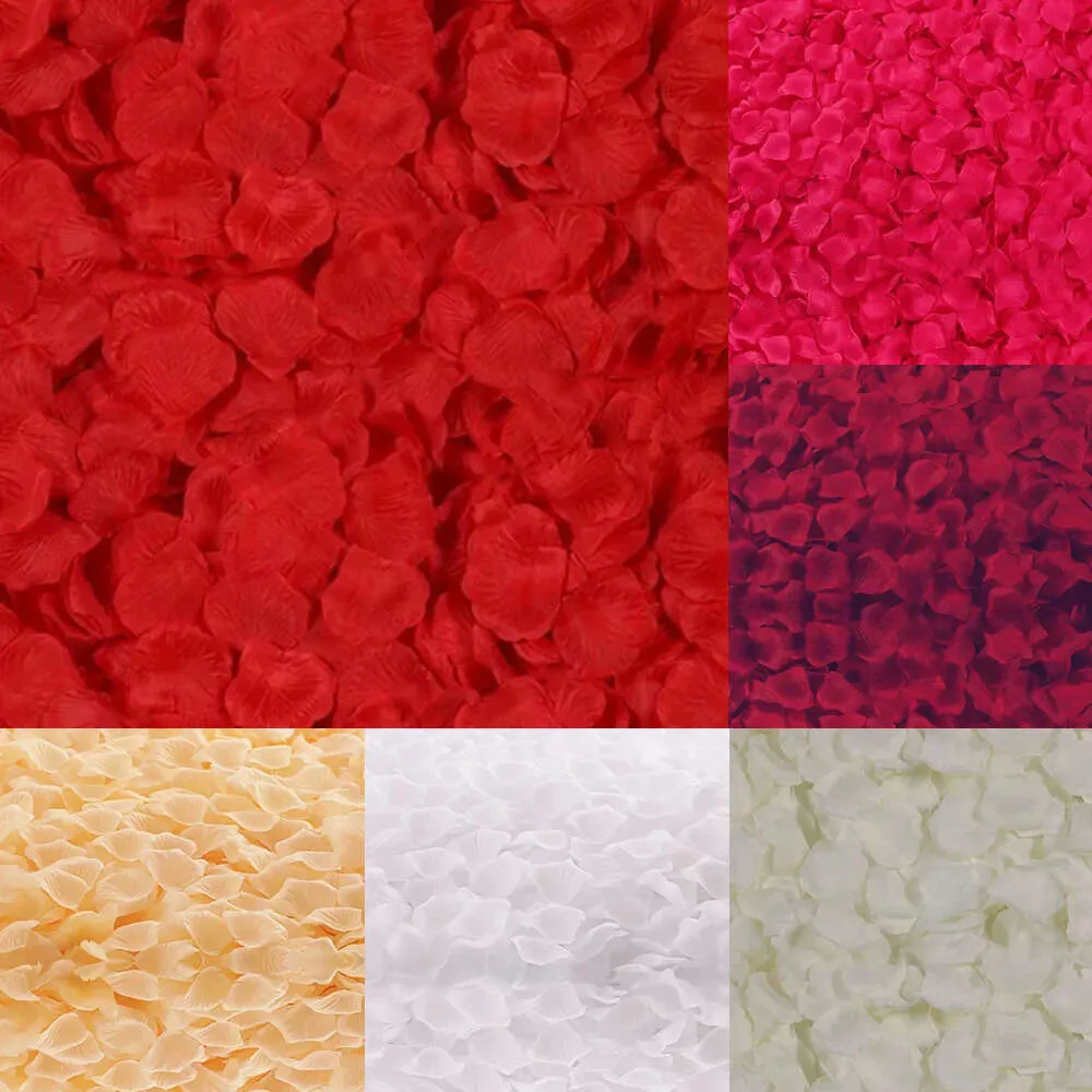 Novos suprimentos de brinquedos de Natal 500/1000 PCS Pétalas de rosa artificiais coloridas românticas aniversário de casamento flor de rosa de seda para decoração de casamento suprimentos de rosas