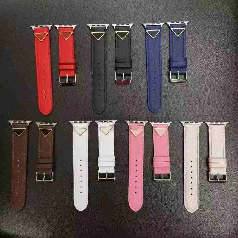 Paspaspands projektantów mody do Apple Watch Band 42 38 40 41 44 45 49 mm iwatchs 8 7 6 5 4 3 2 dla mężczyzny i kobiety skórzane pasy do druku G2312161PE-3