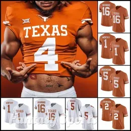 Custom Texas Longhorns Bijan Robinson College Football Jerseys 1 Xavier Worthy 12 Earl Thomas III Ehlinger Colt McCoyEarl Campbell 34 Ricky Williams Young