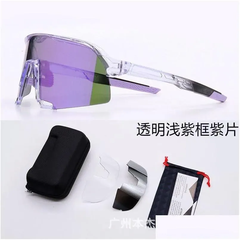 Eyewear Outdoor Eyewear Cycling Sunglasses S3 S2 100 Sports Bike S Uv400 Bicycle 3 Lens Accessories 220524 Drop Delivery Outdoors Protecti