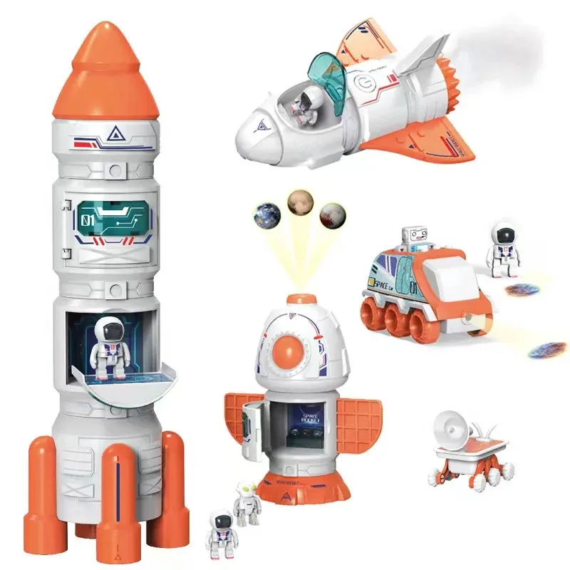 Elektrischer RC-Autoprojektor, Akusto-Optik, Weltraumrakete, Astronaut, Raumschiff, Spielzeugmodell, Shuttle-Station, Luftfahrt-Serie, Spielzeug, Kindergeschenk 231218