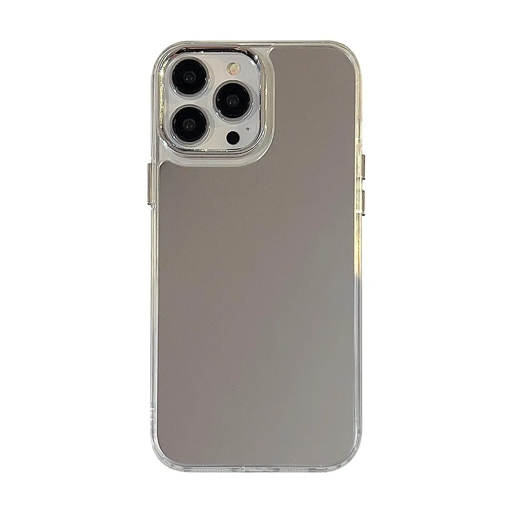 Coque de téléphone de protection galvanisée avec miroir de maquillage, étui arrière en galvanoplastie pour iPhone 15 14 11 13 12 11 Pro Max