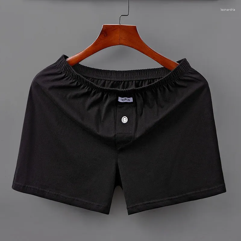 Unterhosen AIIOU Herren Einfarbige Unterwäsche Casual Boxershorts Baumwolle Atmungsaktiv Lose Nachtwäsche Männliche Pyjamas Home Höschen 2023