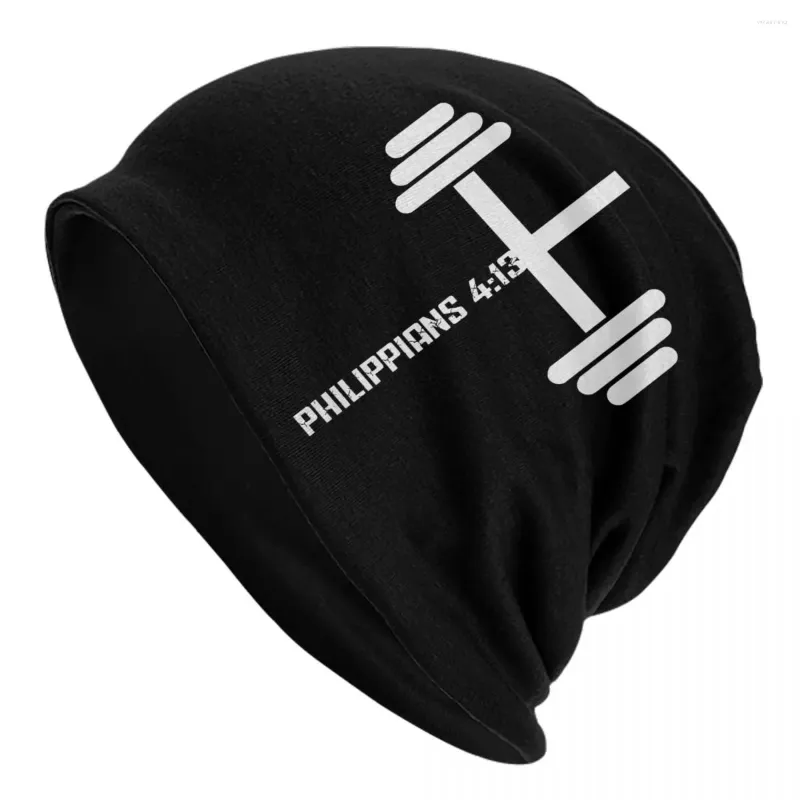 Berets Jesus Christian Fitness Philippians Bonnet Hats Skullies Beanies Hat Bible Verse For Men Women Knit Spring Dual-use Caps