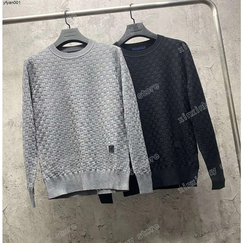 Tasarımcılar Sweaters Lüks Erkek Kadın Kafes Mektup Moda En Kalite Uzun Kollu Gri Siyah