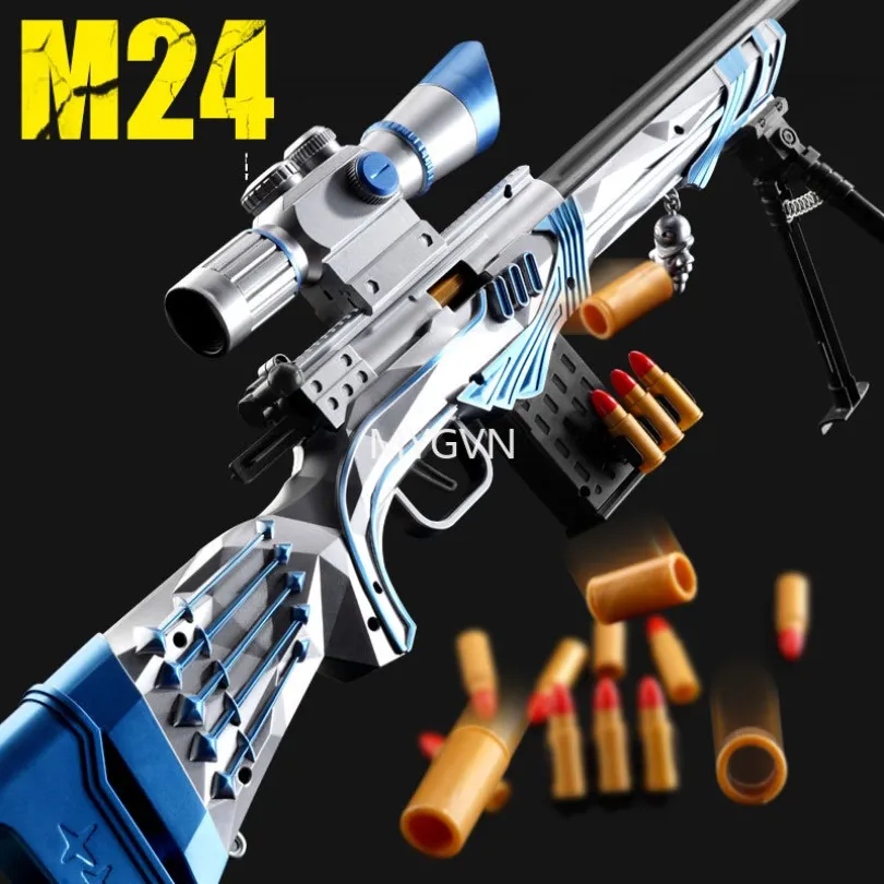 M24 Soft Bullet Shell Ejected Toy Soldier Gun Manual Foam Dart Blaster ...